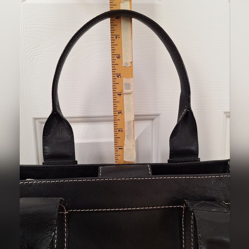 Michael Kors Structured Leather Tote Laptop Bag Shoulder Corpcore Work Black - Picture 12 of 14